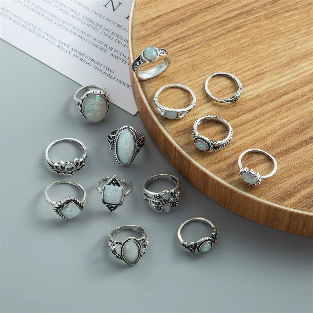 Vintage Punk Alloy Ring Sets for Women & Men – Unique Boho & Gothic Designs