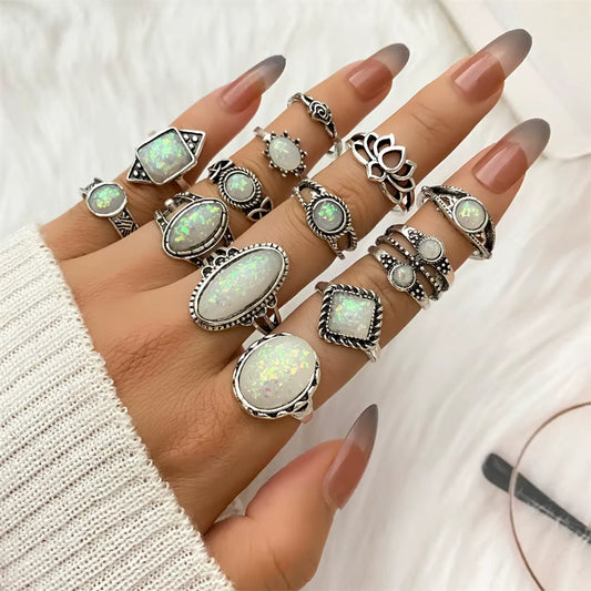 Vintage Punk Alloy Ring Sets for Women & Men – Unique Boho & Gothic Designs