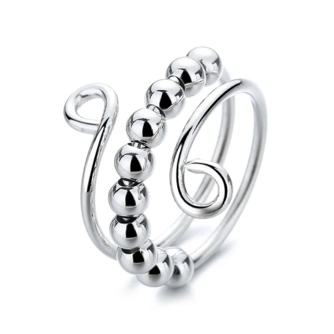 Adjustable Anti-Anxiety Bead Spinner Ring