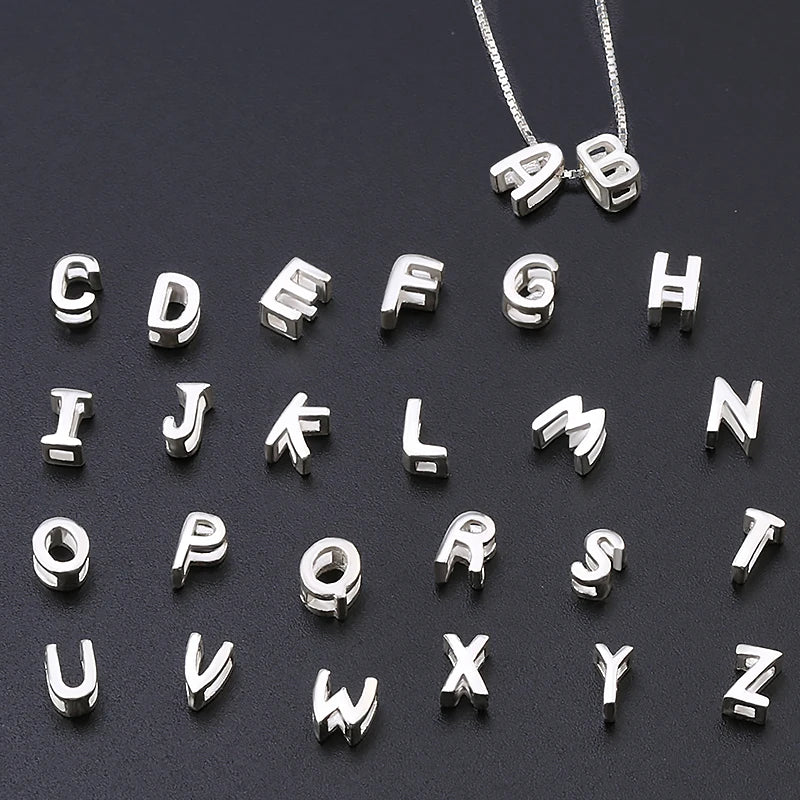 925 Sterling Silver Alphabet Letter Charms – A to Z Initials