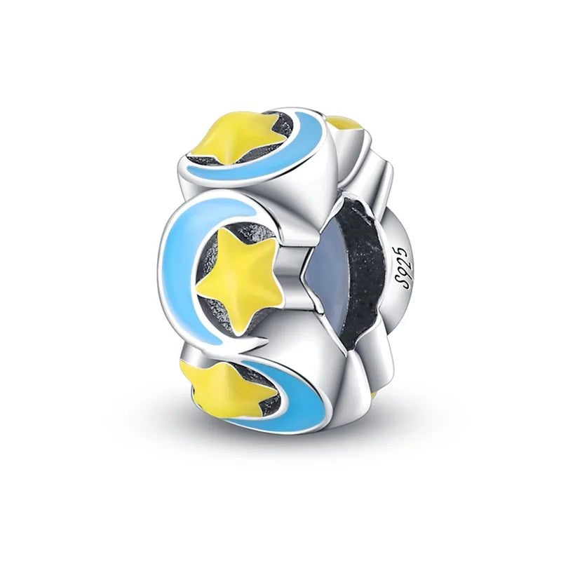 925 Sterling Silver Colorful Bead Charms – Fits Pandora Bracelets