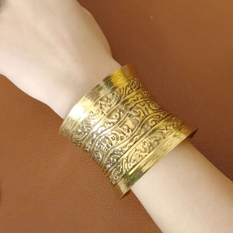 Vintage Floral Tibetan Silver Cuff Bracelet – Adjustable Metal Alloy Bangle for Women