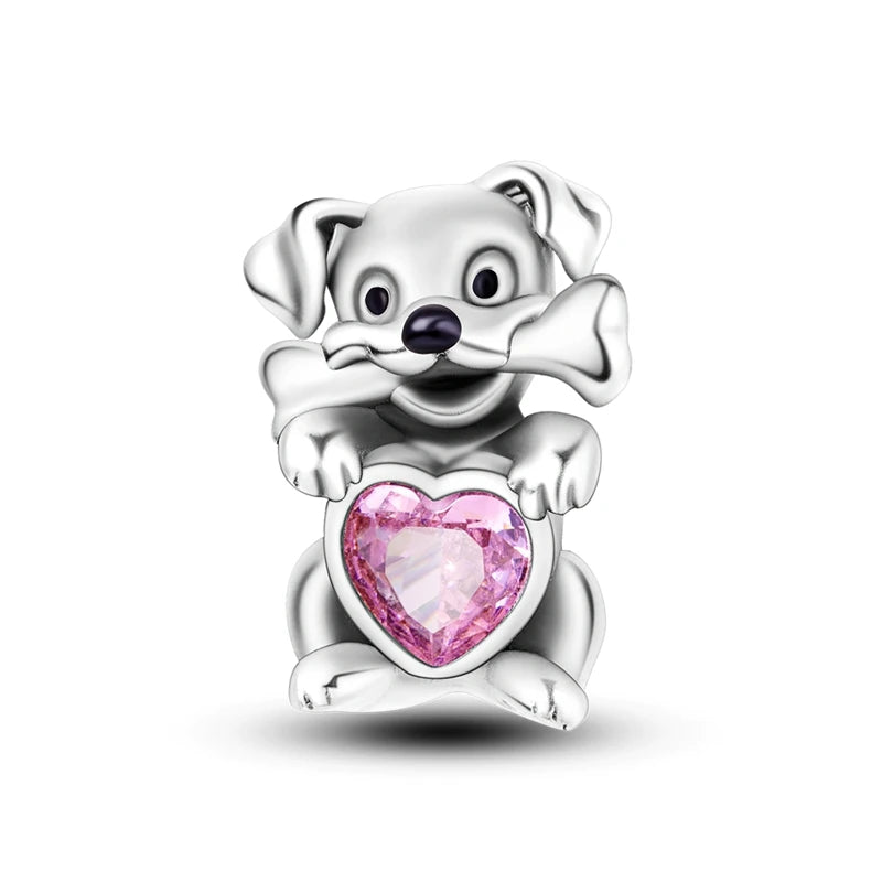 925 Sterling Silver Pink Charm Collection