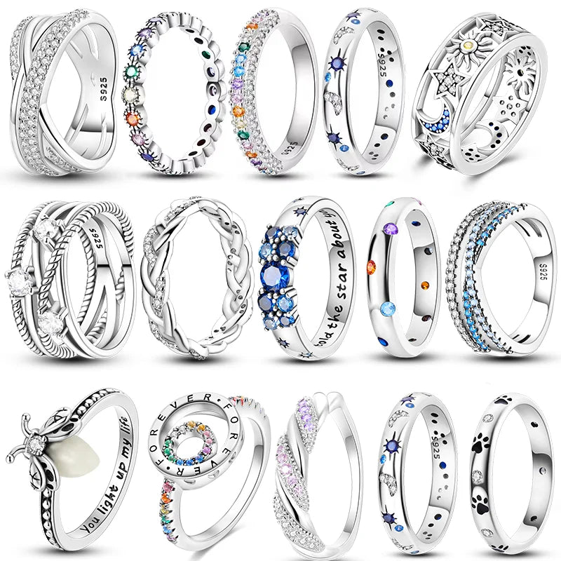 925 Sterling Silver Women’s Rings – Elegant Cubic Zirconia Designs, Multiple Styles & Sizes