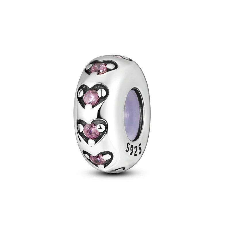 925 Sterling Silver Pink Charm Collection