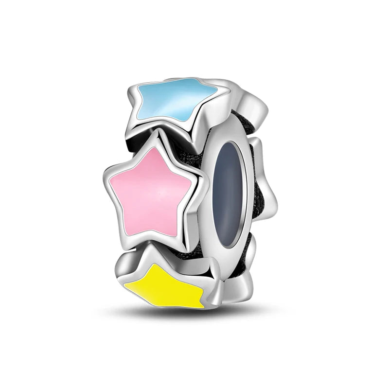 925 Sterling Silver Colorful Bead Charms – Fits Pandora Bracelets