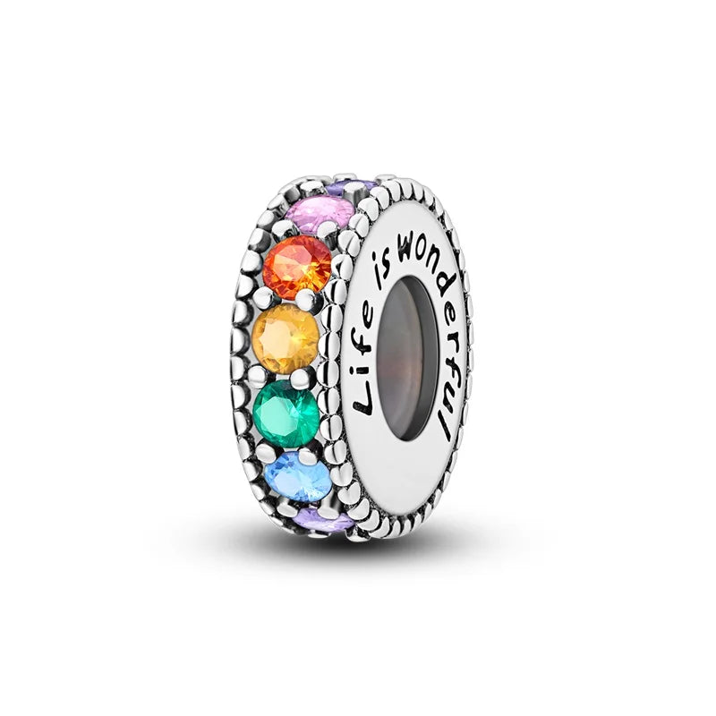 925 Sterling Silver Colorful Bead Charms – Fits Pandora Bracelets