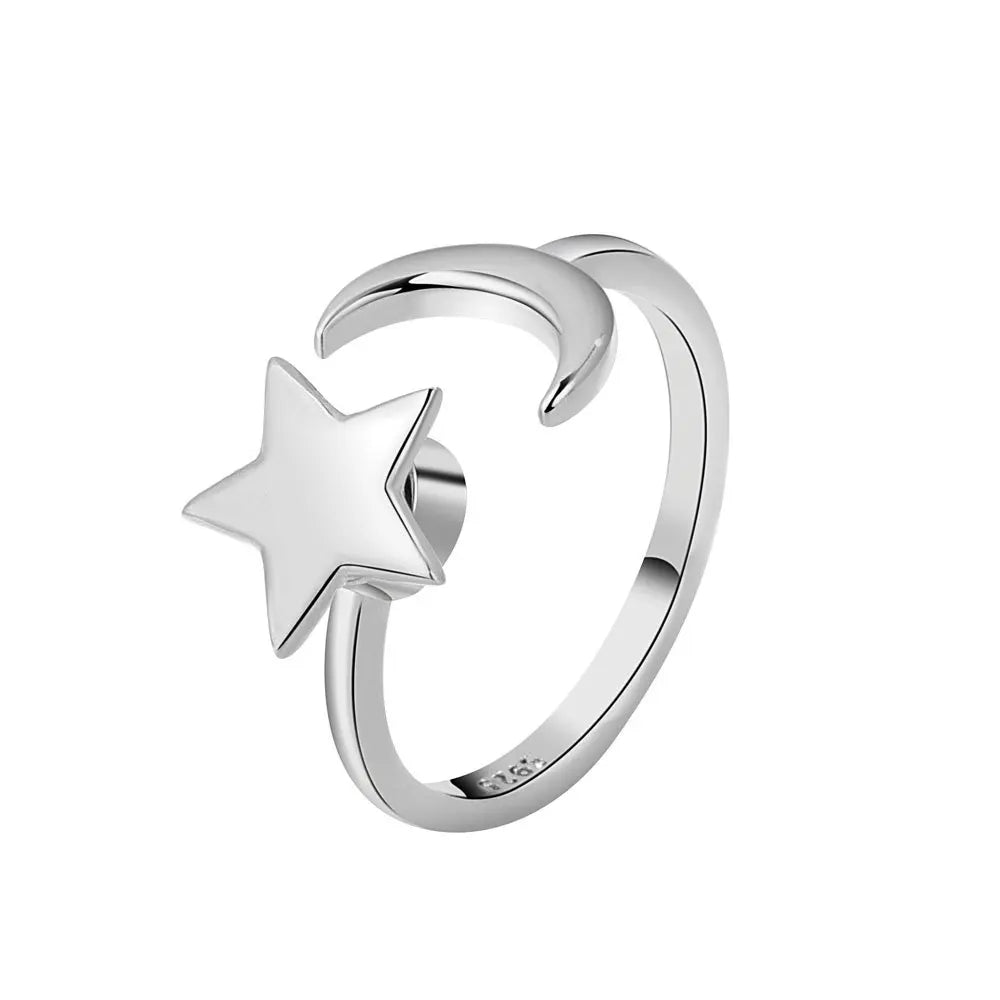 Stainless Steel Spinner Ring – Anti-Stress Sun & Sunflower Design
