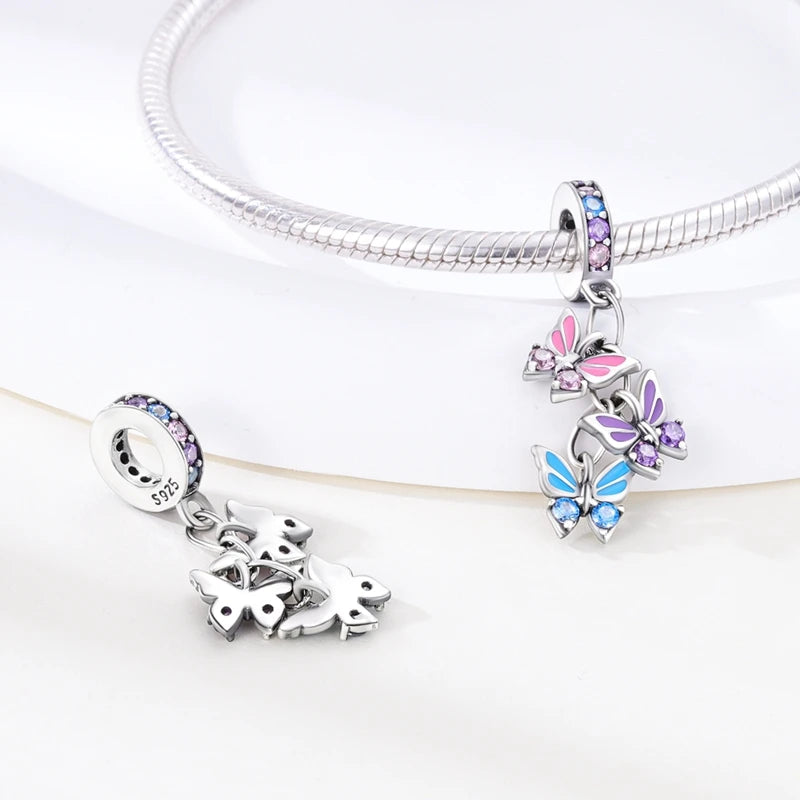 925 Sterling Silver Pink Charm Collection