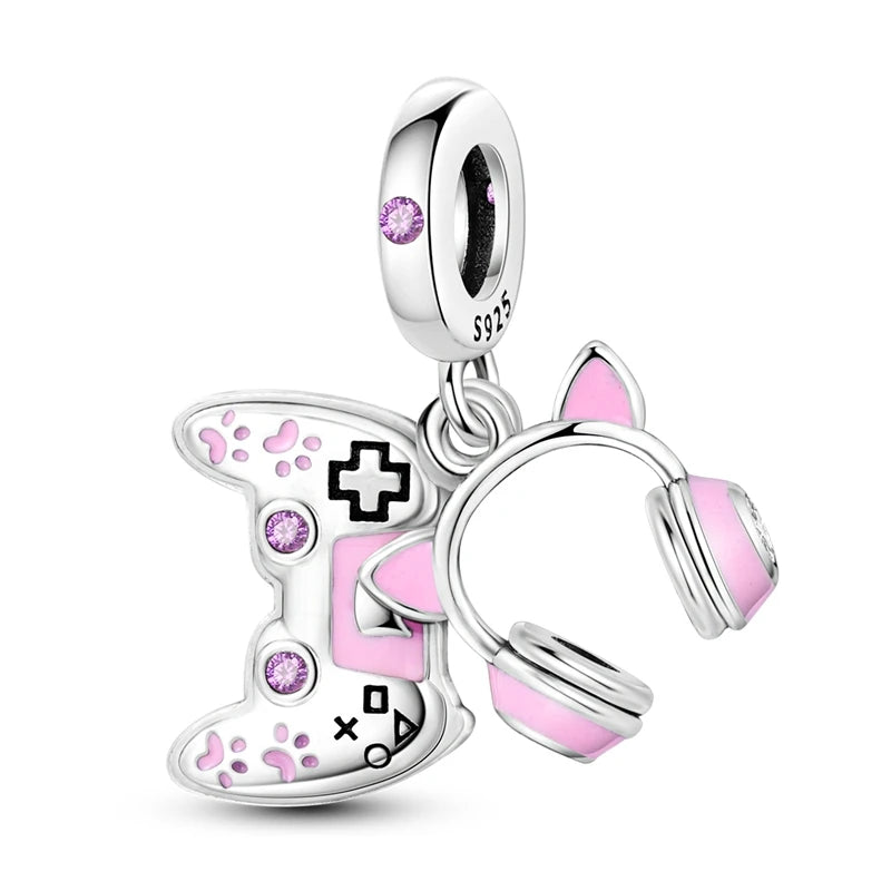 925 Sterling Silver Pink Charm Collection
