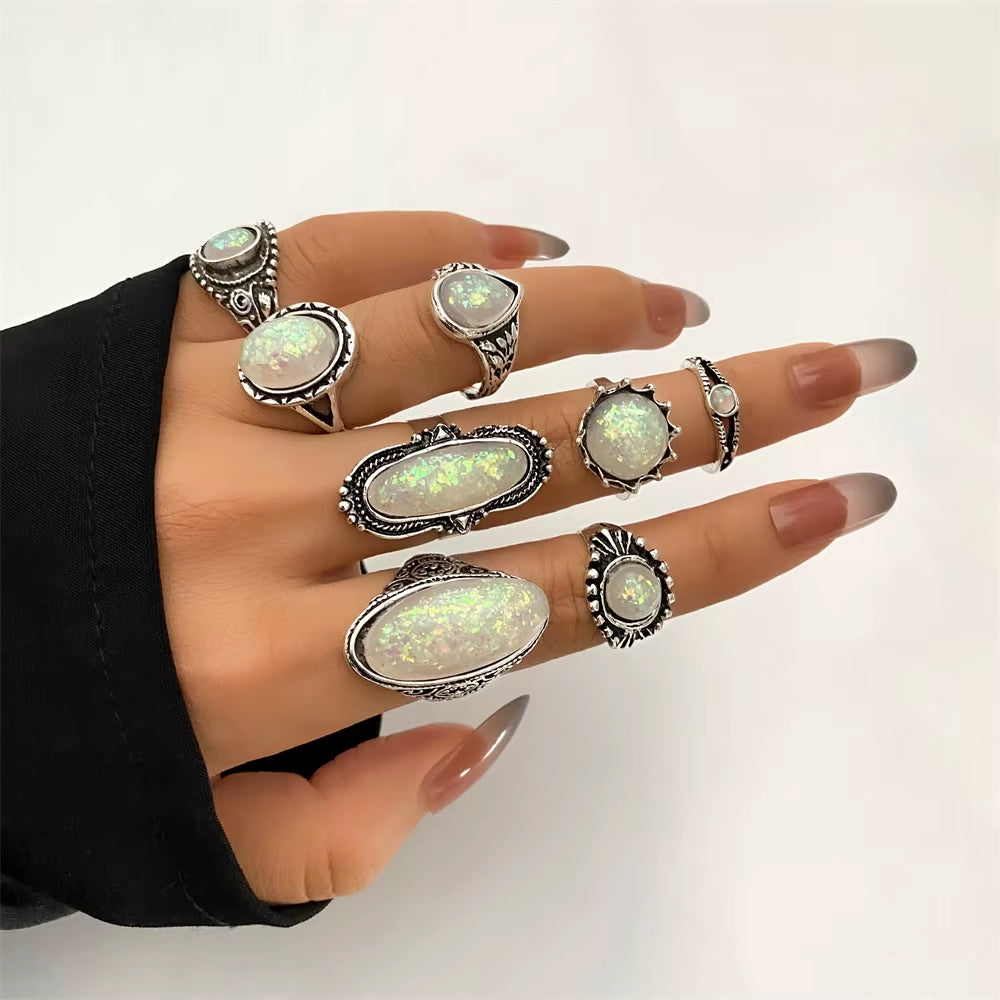 Vintage Punk Alloy Ring Sets for Women & Men – Unique Boho & Gothic Designs