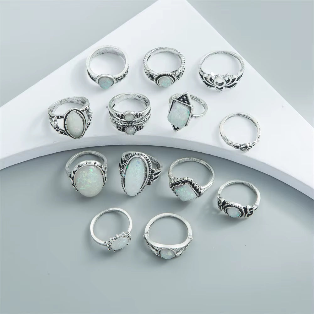 Vintage Punk Alloy Ring Sets for Women & Men – Unique Boho & Gothic Designs