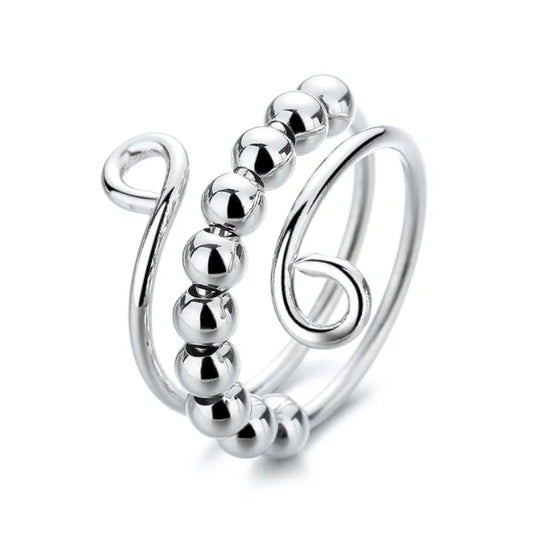 Adjustable Anti-Anxiety Bead Spinner Ring