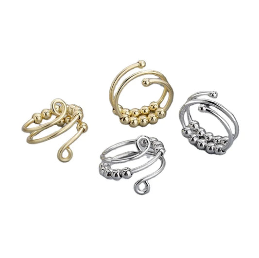 Adjustable Anti-Anxiety Bead Spinner Ring