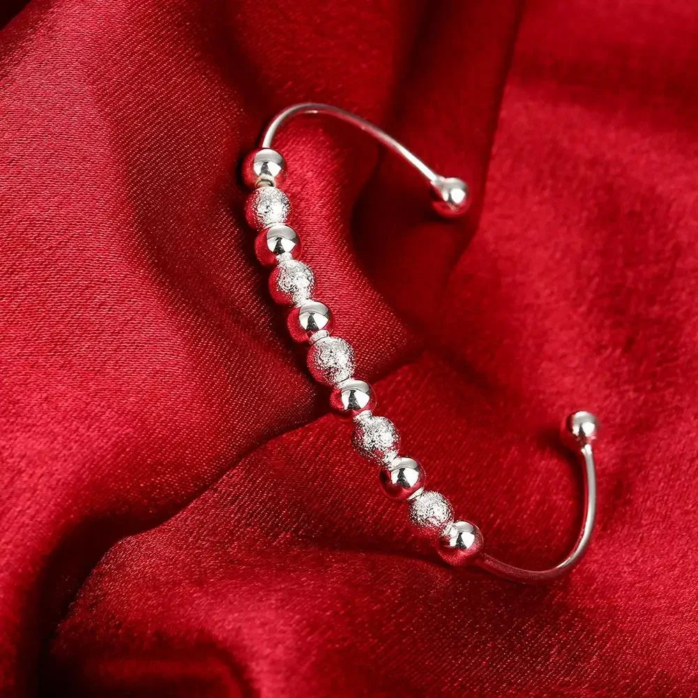 925 Sterling Silver Bracelet – Trendy, Elegant Adjustable Cuff / Bangle Design