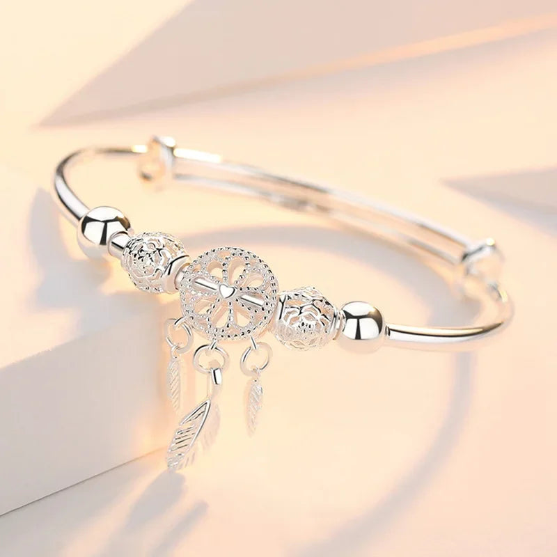 925 Sterling Silver Bracelet – Trendy, Elegant Adjustable Cuff / Bangle Design
