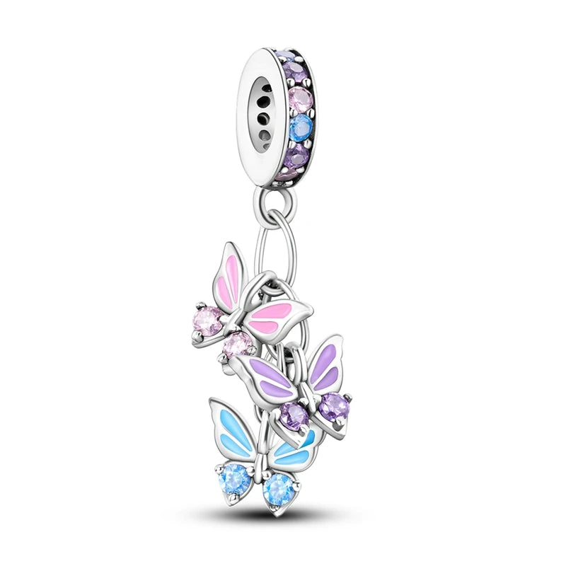 925 Sterling Silver Pink Charm Collection 
