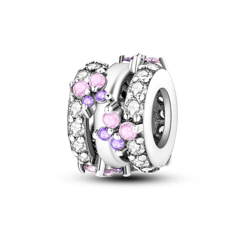 925 Sterling Silver Pink Charm Collection 