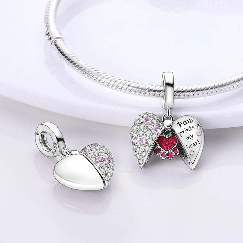 925 Sterling Silver Pink Charm Collection 