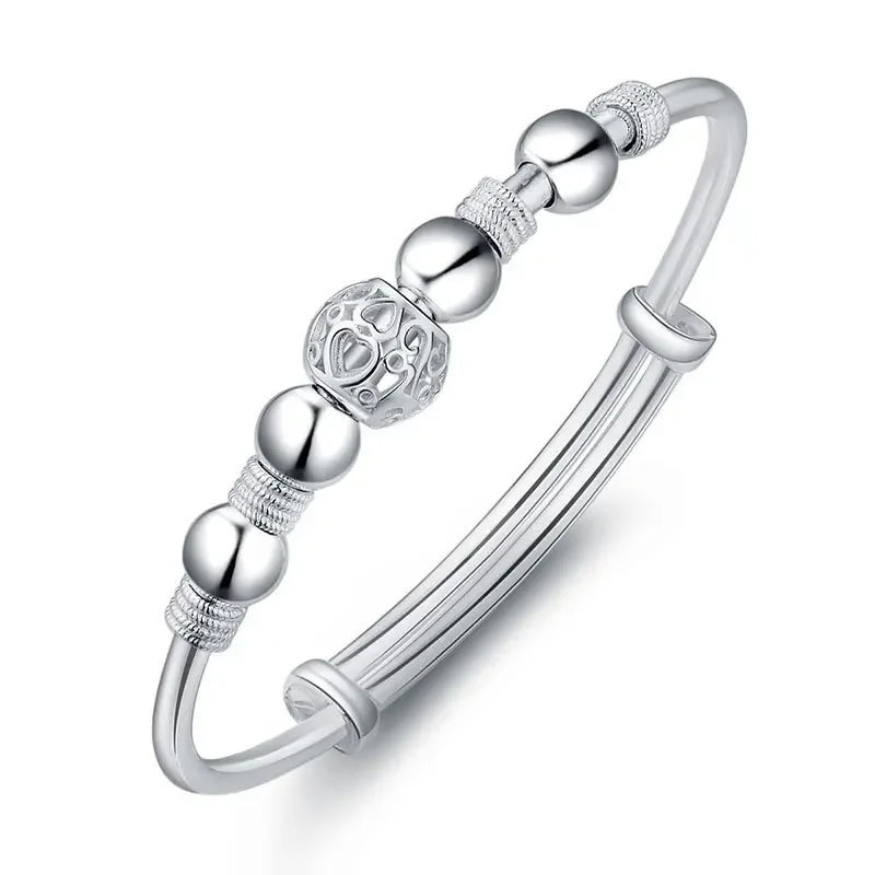 925 Sterling Silver Bracelet – Trendy, Elegant Adjustable Cuff / Bangle Design