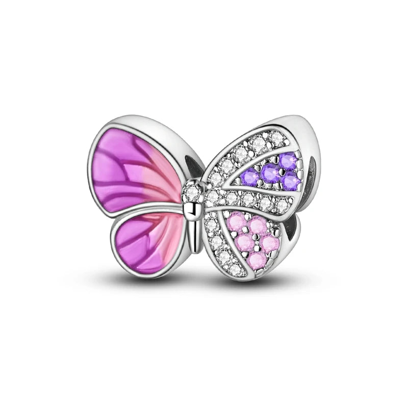 925 Sterling Silver Pink Charm Collection 