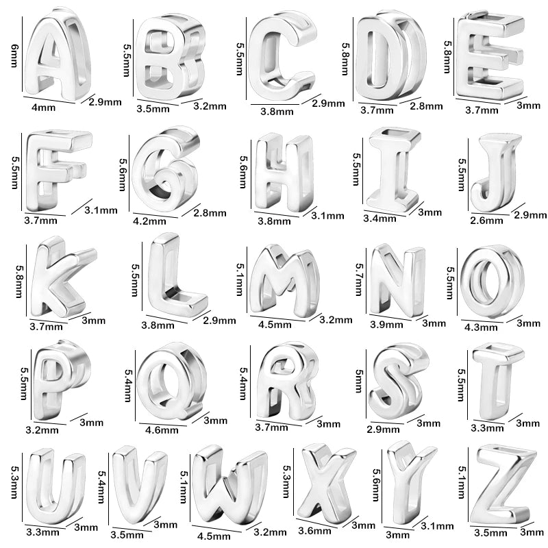 925 Sterling Silver Alphabet Letter Charms – A to Z Initials