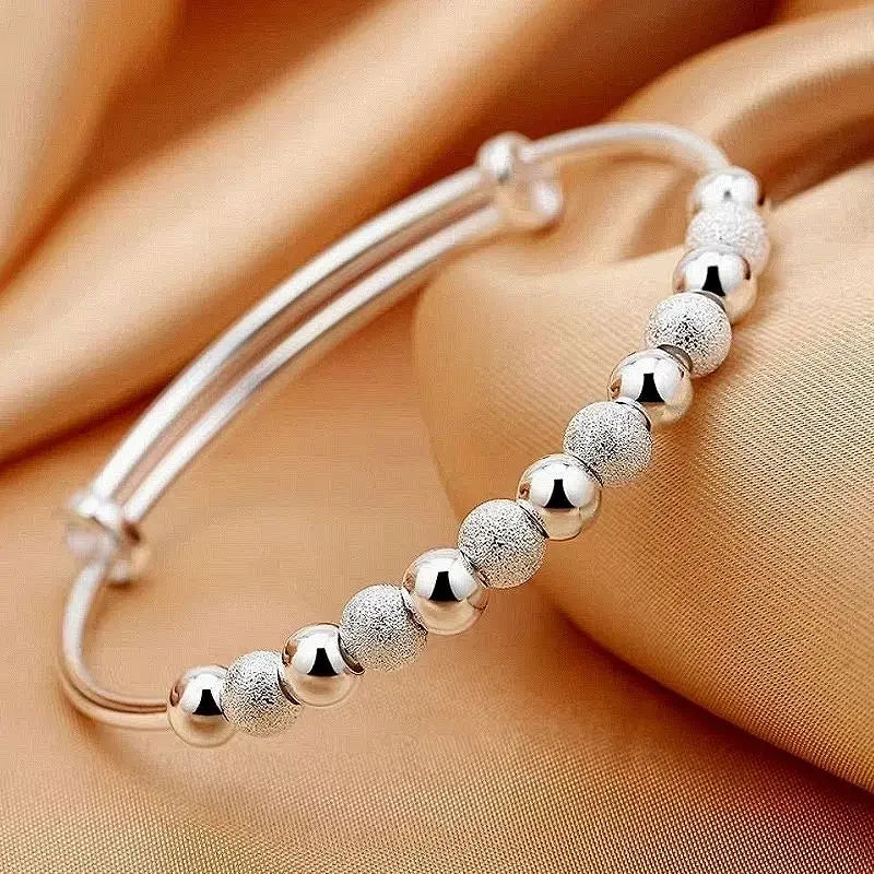 925 Sterling Silver Bracelet – Trendy, Elegant Adjustable Cuff / Bangle Design