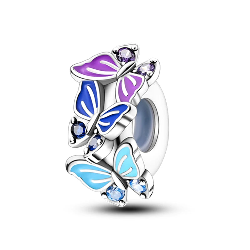 925 Sterling Silver Colorful Bead Charms – Fits Pandora Bracelets