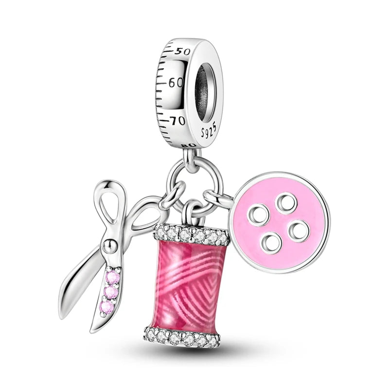 925 Sterling Silver Pink Charm Collection 