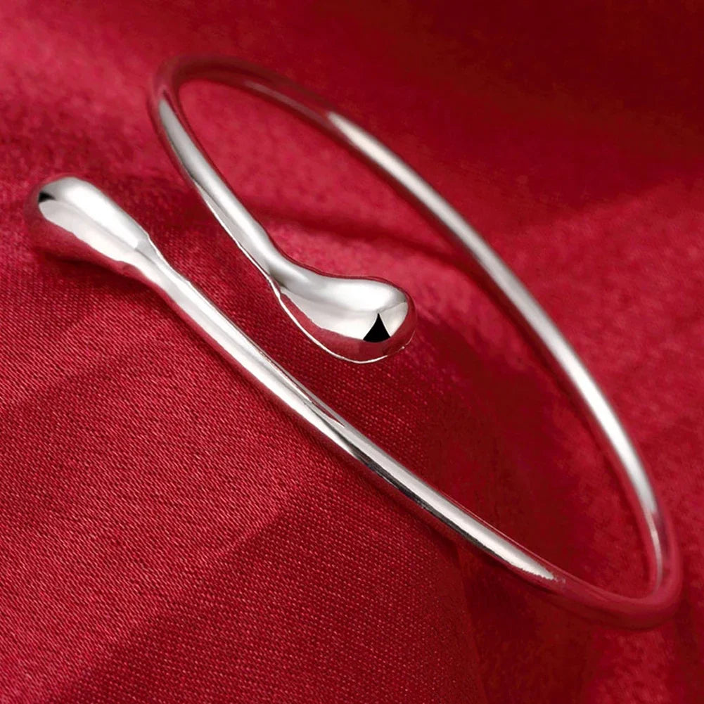 925 Sterling Silver Bracelet – Trendy, Elegant Adjustable Cuff / Bangle Design