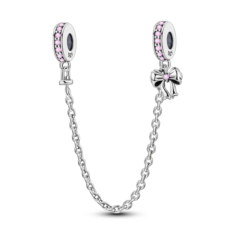 925 Sterling Silver Pink Charm Collection 