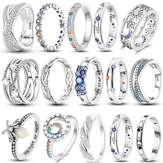 925 Sterling Silver Women’s Rings – Elegant Cubic Zirconia Designs, Multiple Styles & Sizes