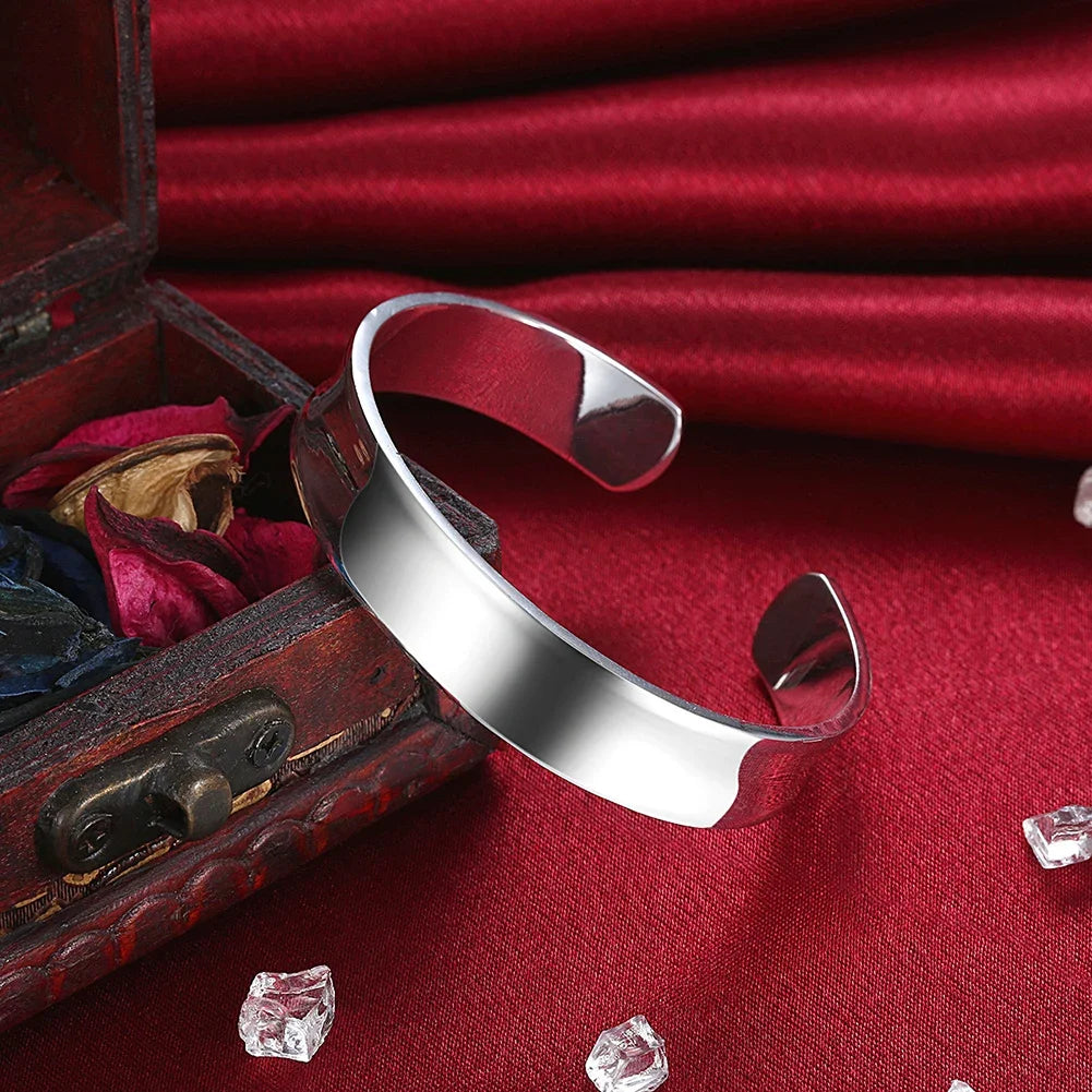 925 Sterling Silver Bracelet – Trendy, Elegant Adjustable Cuff / Bangle Design