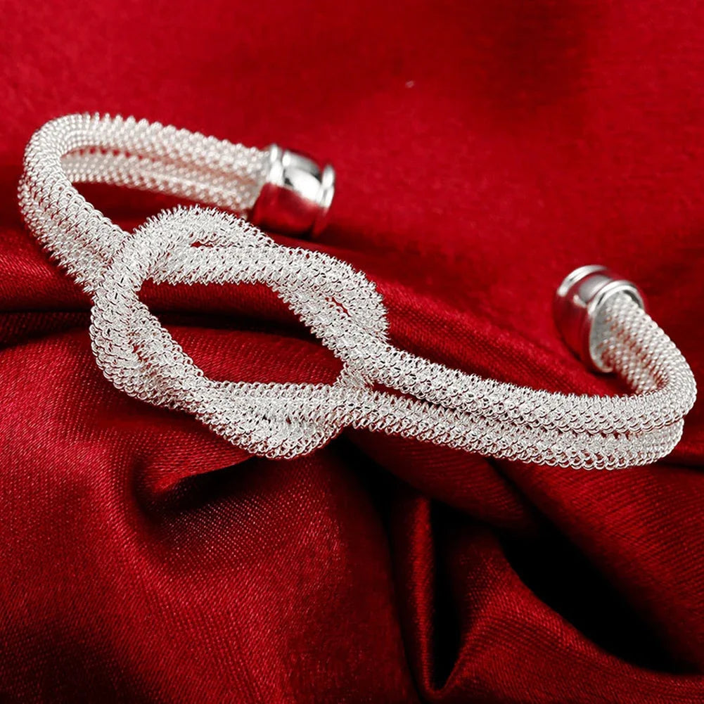 925 Sterling Silver Bracelet – Trendy, Elegant Adjustable Cuff / Bangle Design