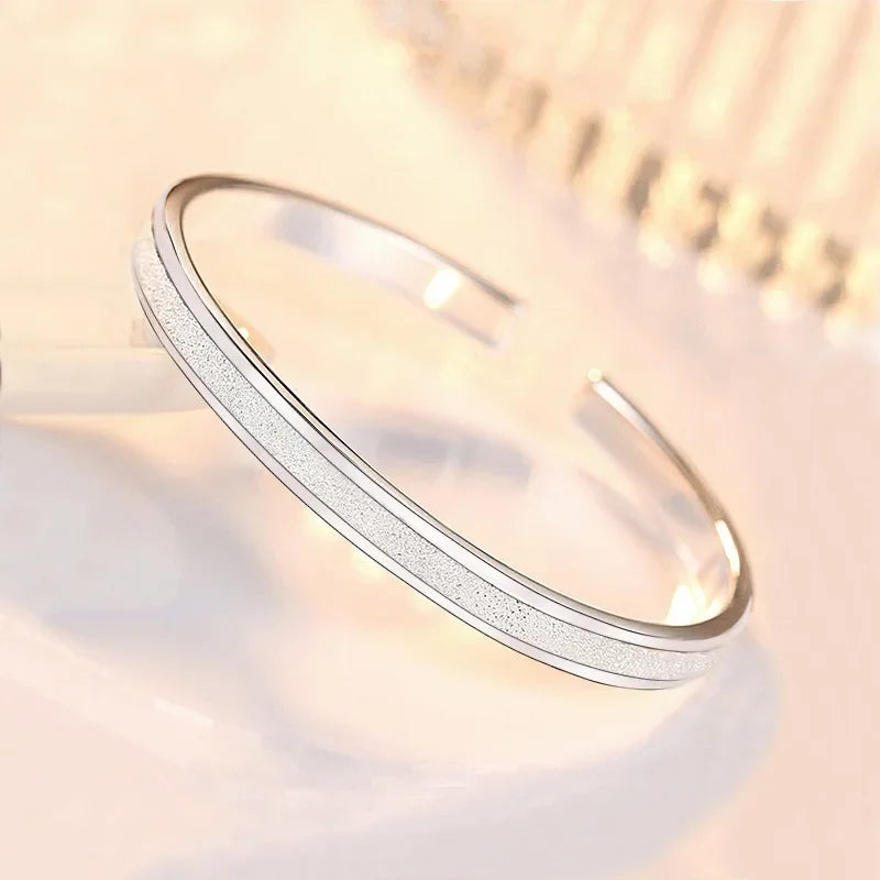 925 Sterling Silver Bracelet – Trendy, Elegant Adjustable Cuff / Bangle Design