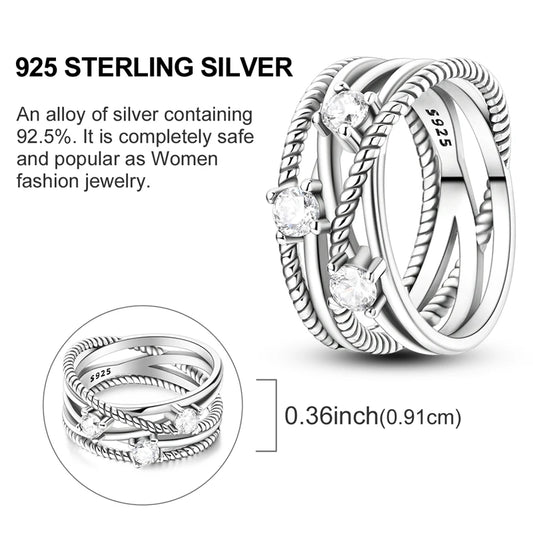 925 Sterling Silver Women’s Rings – Elegant Cubic Zirconia Designs, Multiple Styles & Sizes