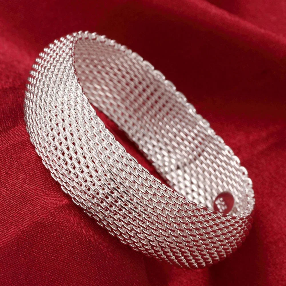925 Sterling Silver Bracelet – Trendy, Elegant Adjustable Cuff / Bangle Design