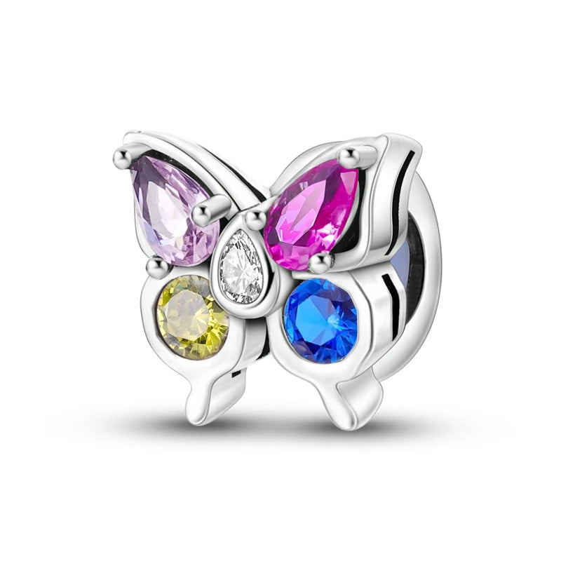 925 Sterling Silver Colorful Bead Charms – Fits Pandora Bracelets