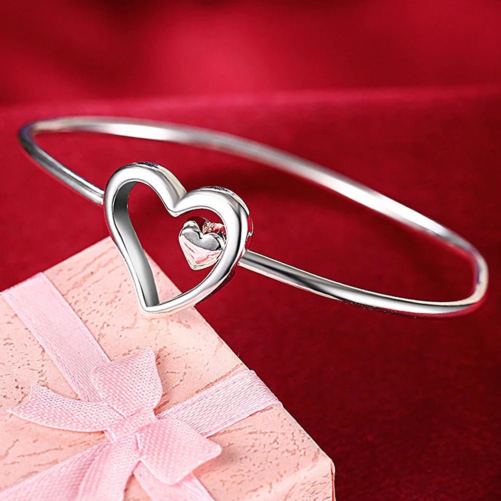 925 Sterling Silver Bracelet – Trendy, Elegant Adjustable Cuff / Bangle Design