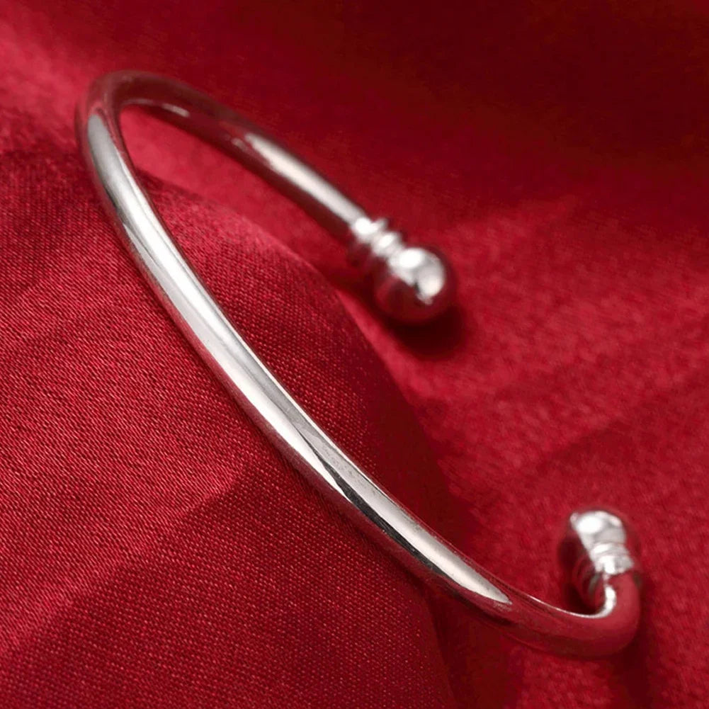 925 Sterling Silver Bracelet – Trendy, Elegant Adjustable Cuff / Bangle Design