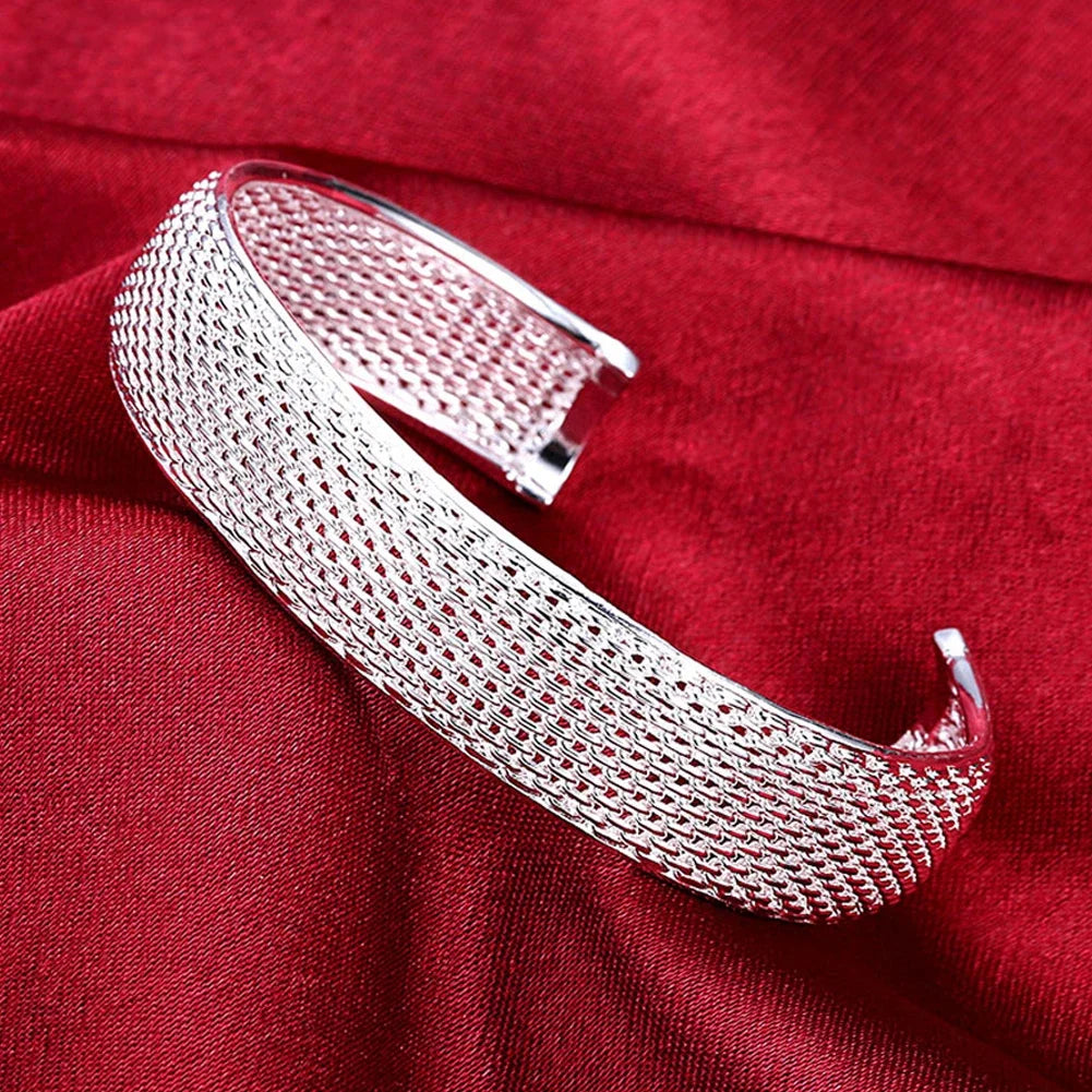 925 Sterling Silver Bracelet – Trendy, Elegant Adjustable Cuff / Bangle Design