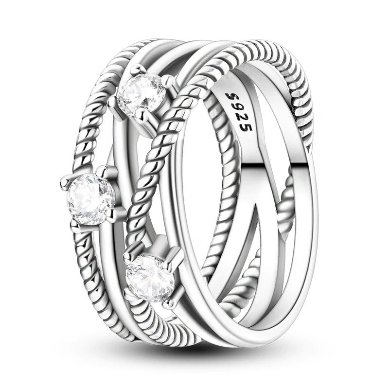 925 Sterling Silver Women’s Rings – Elegant Cubic Zirconia Designs, Multiple Styles & Sizes